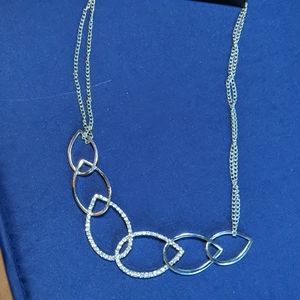 Rhinestone Silver Tone Necklace